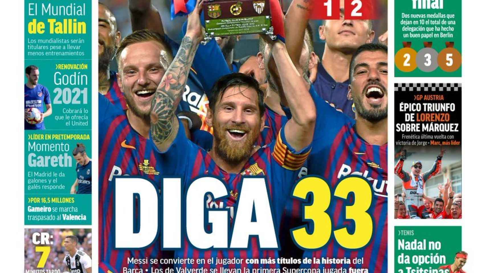 La portada del diario Marca (13/08/2018)