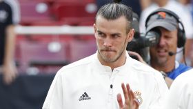 Bale, durante la presentación de un partido del Real Madrid