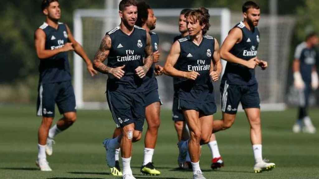 Ramos y Modric lideran el último entrenamiento del Madrid antes de ir a Tallin