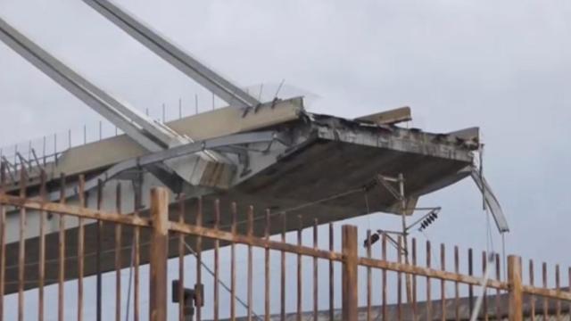 Imagina del puente Molandi que ha colapsado en Génova.