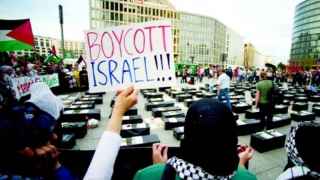 Manifestantes contra Israel.