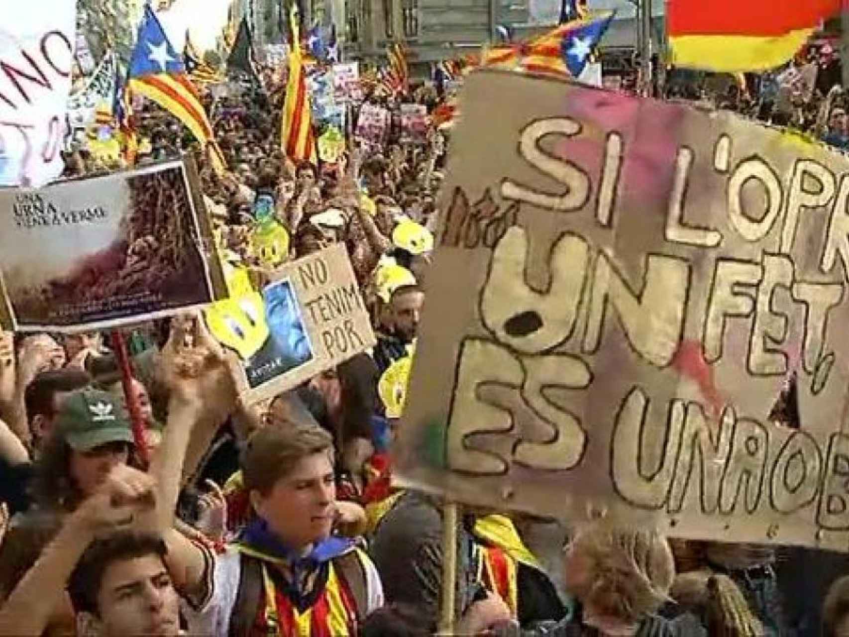 Acoso de los independentistas a los medios de comunicación en Cataluña.
