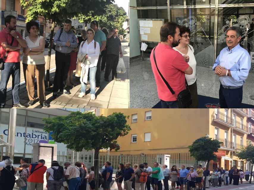 Colas a la entrada de la sede del Gobierno de Cantabria para conocer a Revilla