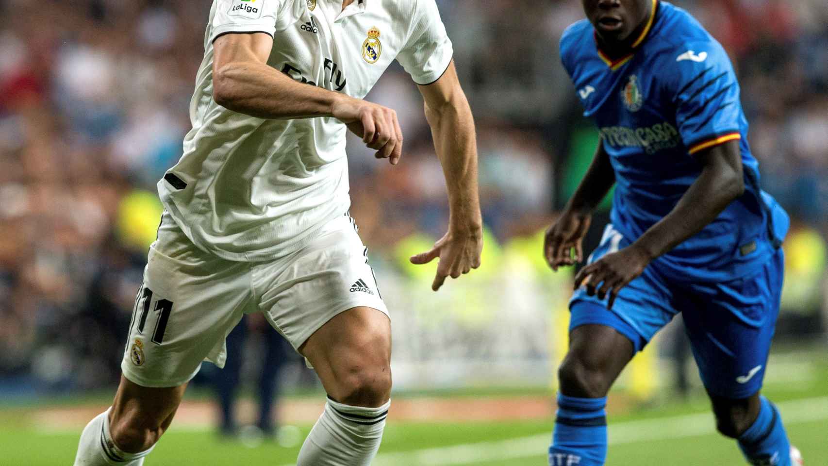 Gareth Bale, encarando la portería frente al Getafe