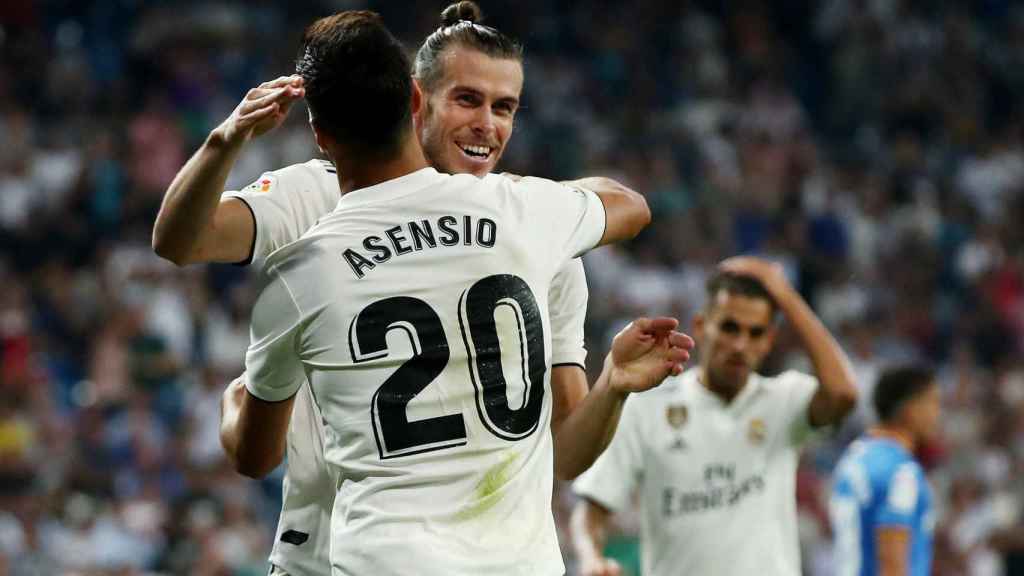 Gareth Bale y Marco Asensio celebran un gol del Real Madrid