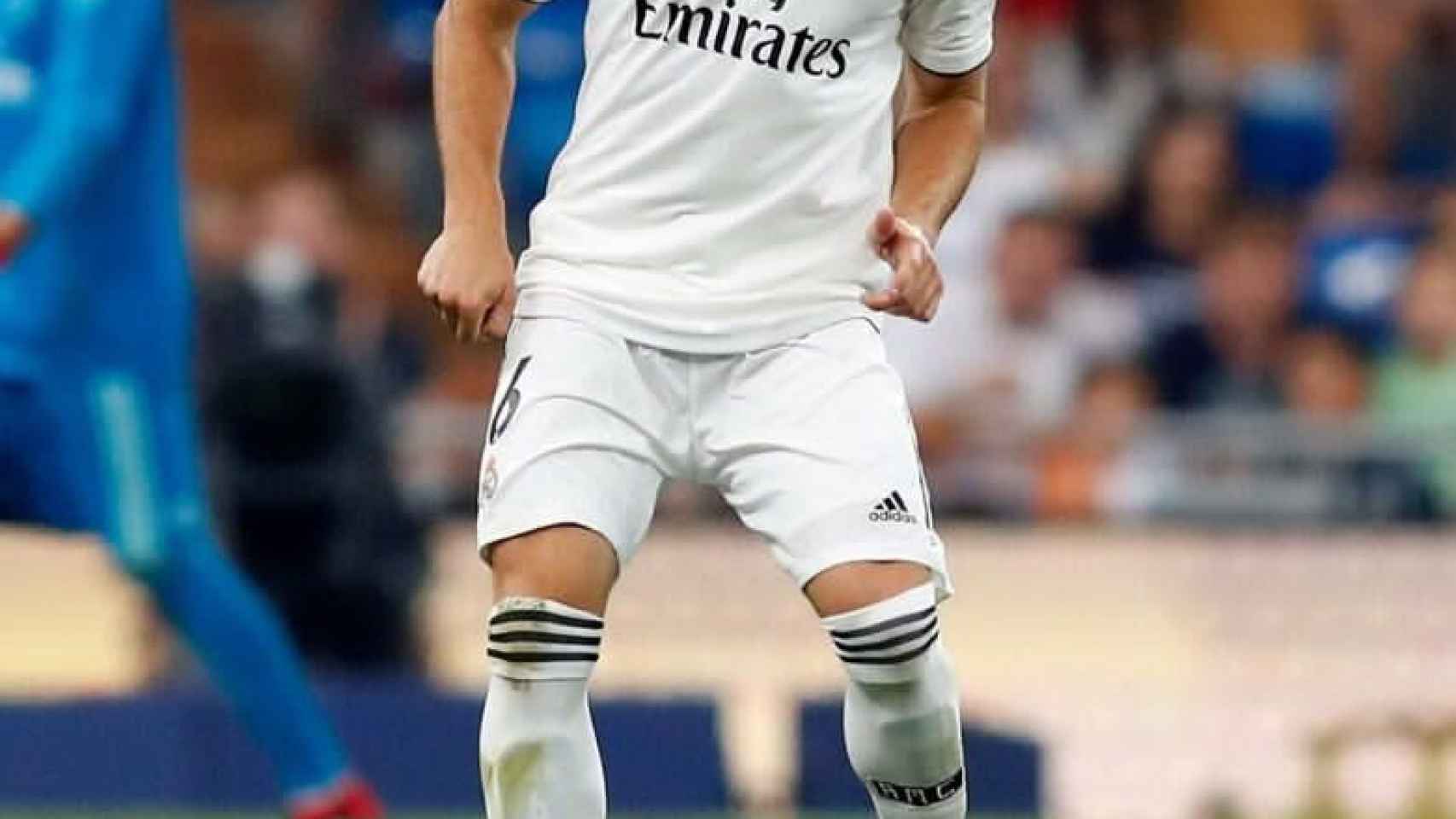 Nacho, en un partido del Real Madrid
