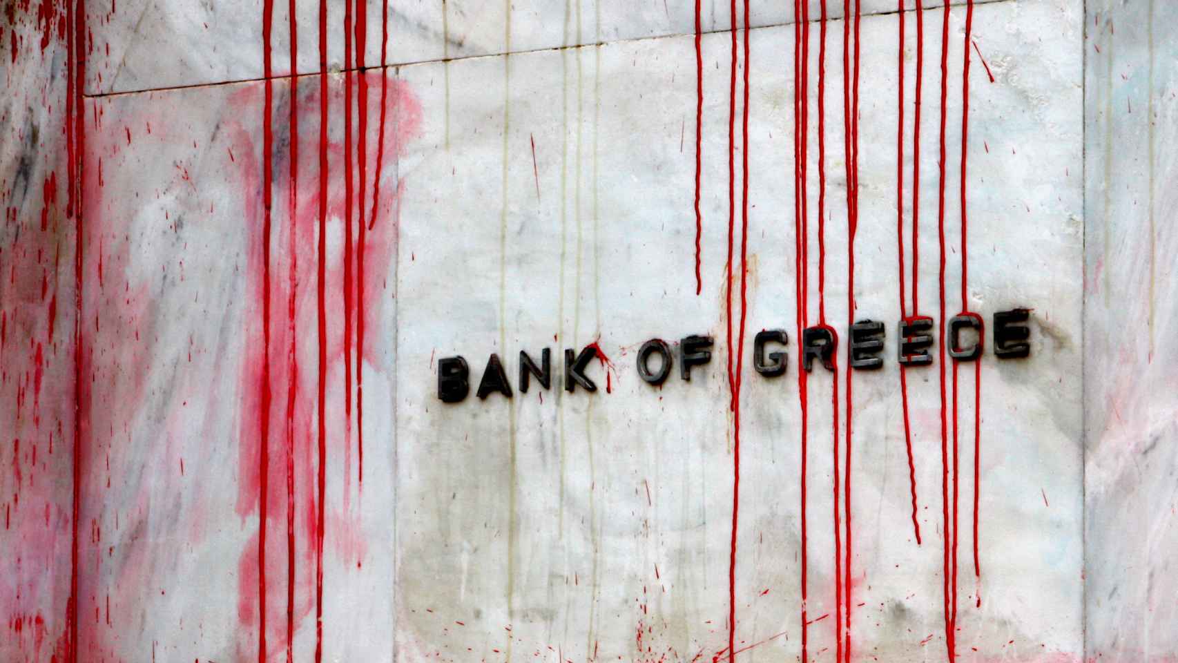 Pintadas en el Banco de Grecia.