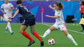 Acción del partido entre Españay Francia en el Mundial Sub20 Femenino. Foto: Twitter (@SeFutbolFem)