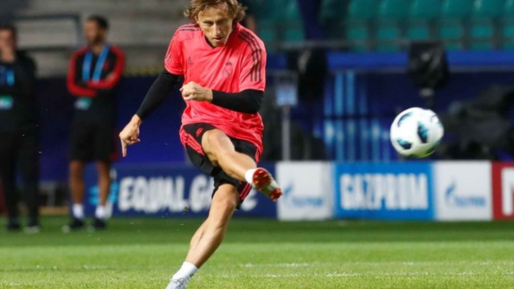 Modric, en un entrenamiento del Real Madrid