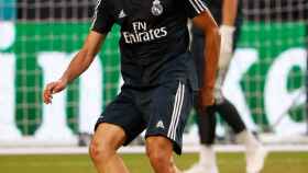 Vallejo, en un entrenamiento del Real Madrid