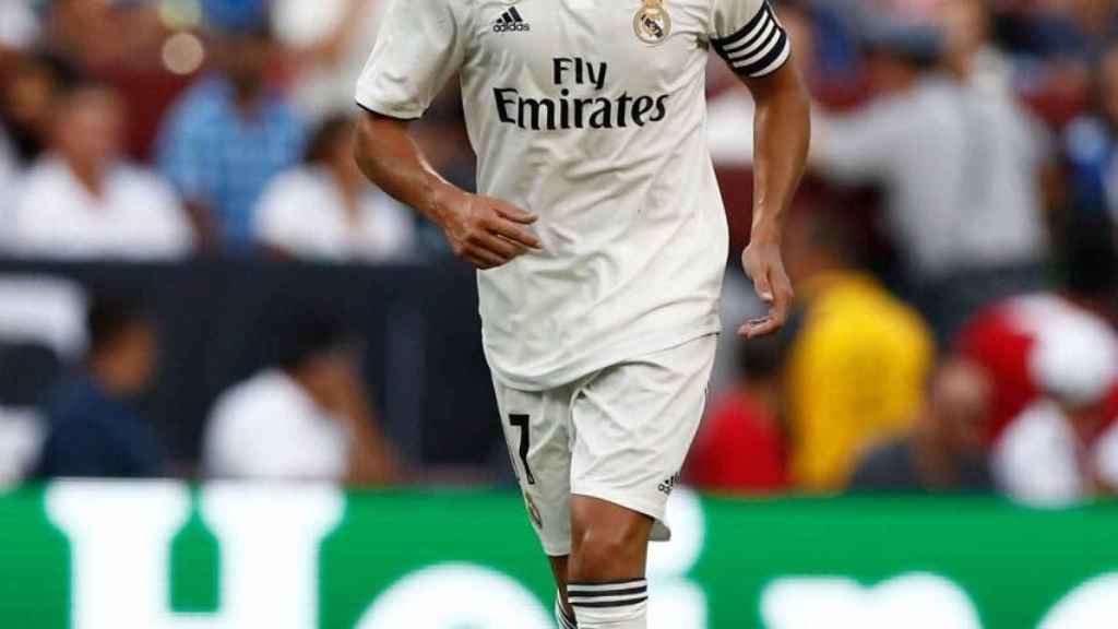 Lucas Vázquez, durante un partido del Real Madrid. Foto: Twitter (@Lucasvazquez91)