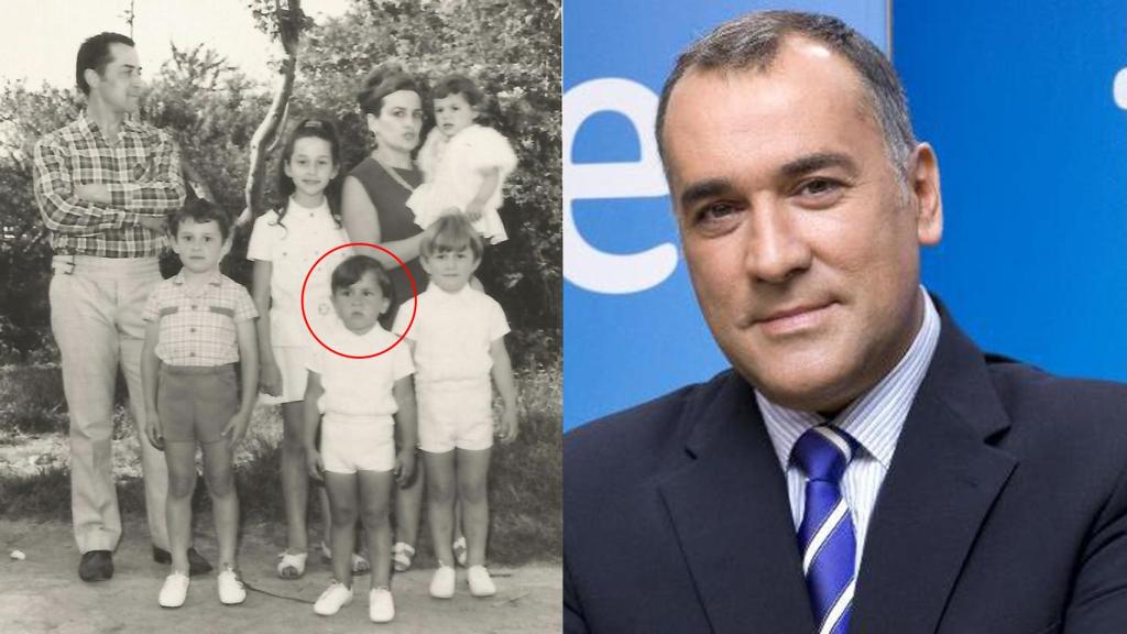 Xabier Fortes (el pequeño en primer plano) y su familia.