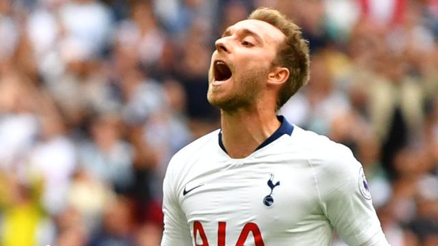 Eriksen durante un partido con el Tottenham