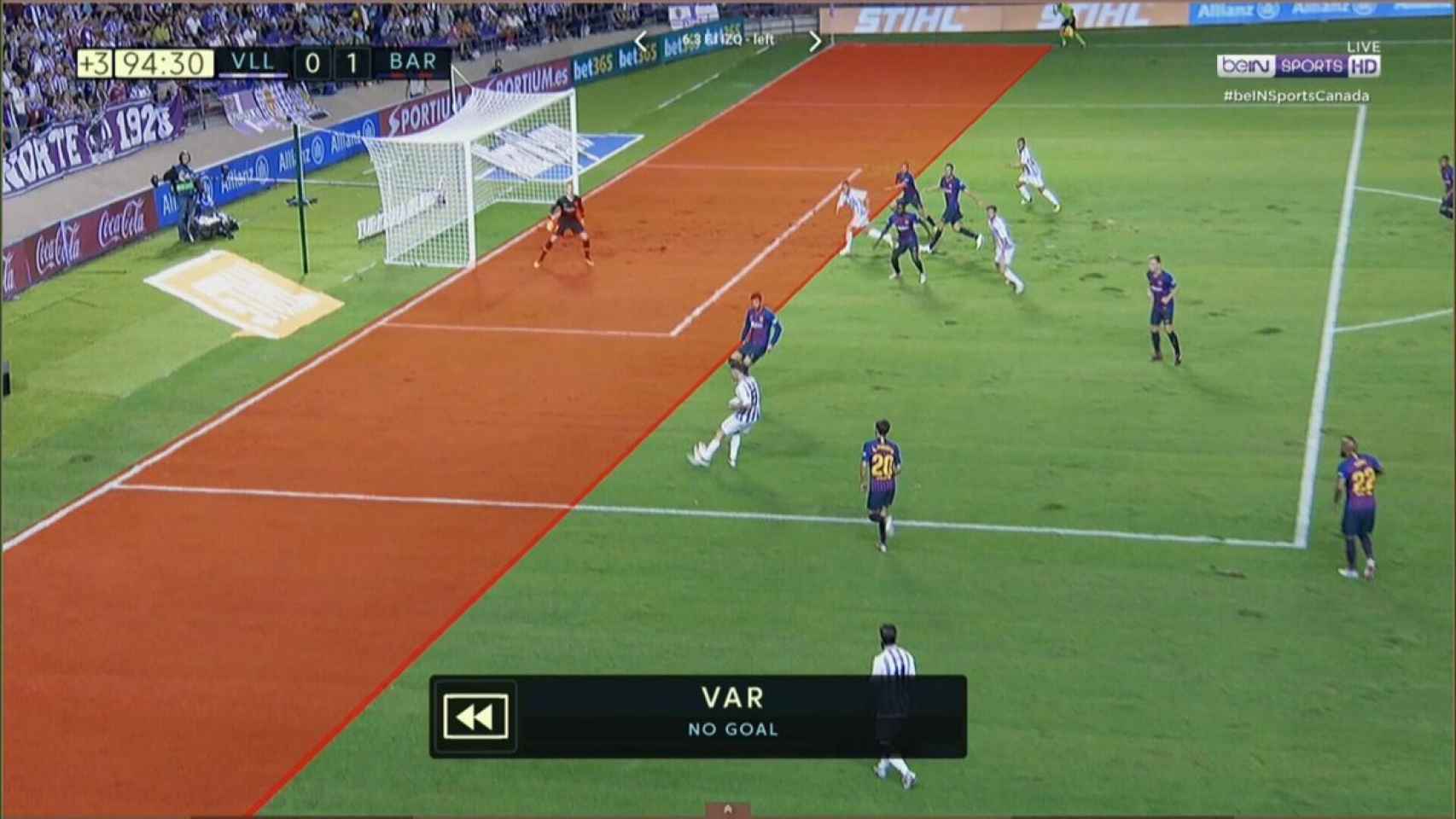 Así fue el gol del Valladolid al Barcelona en el descuento que anuló el VAR