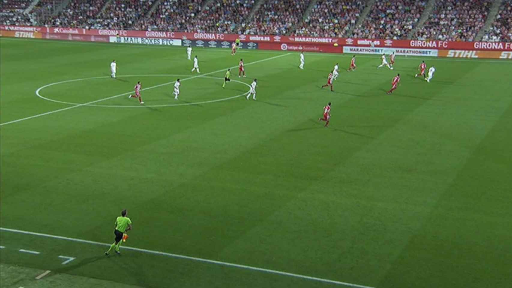 Gol anulado a Karim Benzema ante el Girona