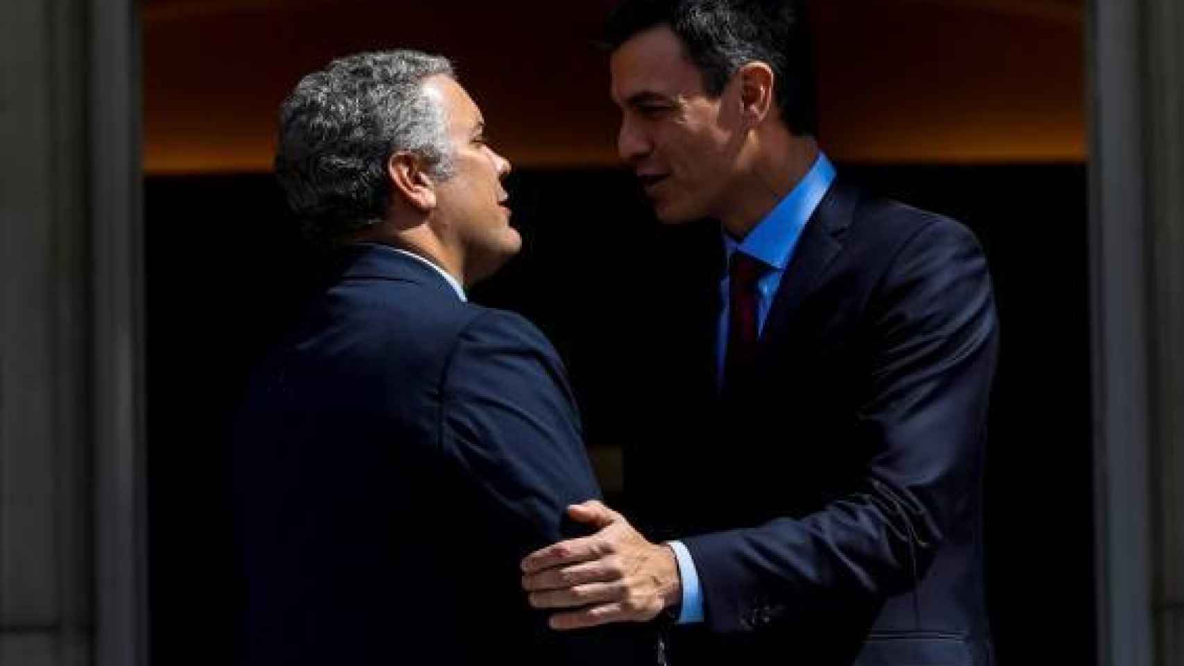 Pedro Sánchez recibe en La Moncloa a su par colombiano, Iván Duque