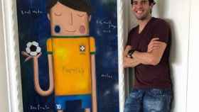 Kaká posa junto a un retrato suyo. Foto: Instagram. (@kaka)
