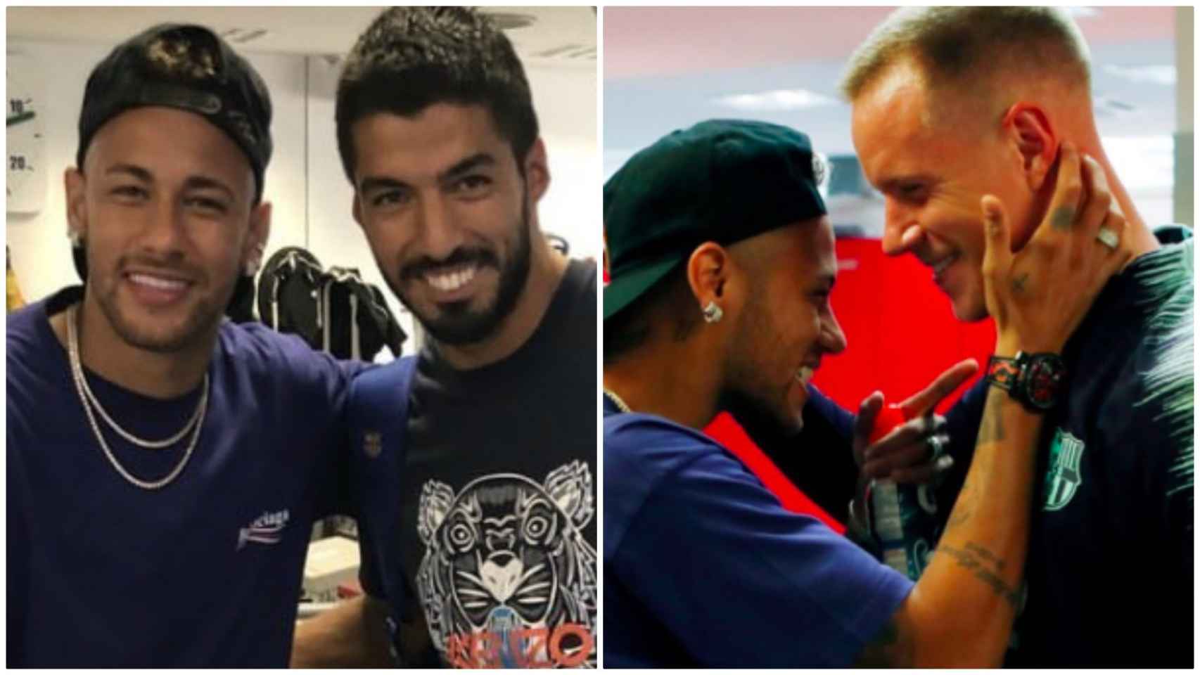 Neymar visita a la plantilla del Barça por sorpresa