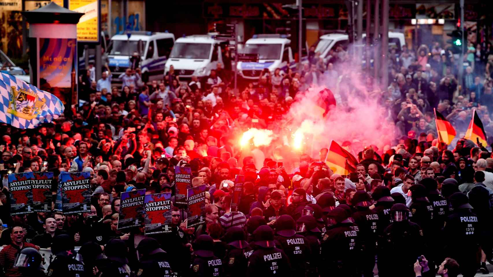 Manifestación neonazi en Chemnitz el pasado lunes.