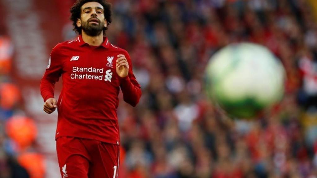Salah durante un partido de la Premier League
