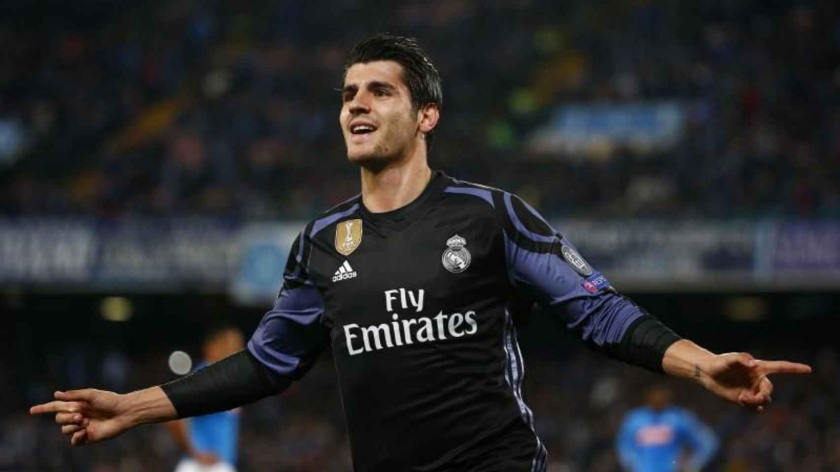 Morata celebra un gol con el Real Madrid