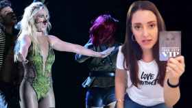 Britney Spears y la fan española afectada, en un montaje de JALEOS.