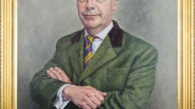 El retrato de Nigel Farage, obra del pintor británico David Griffiths.