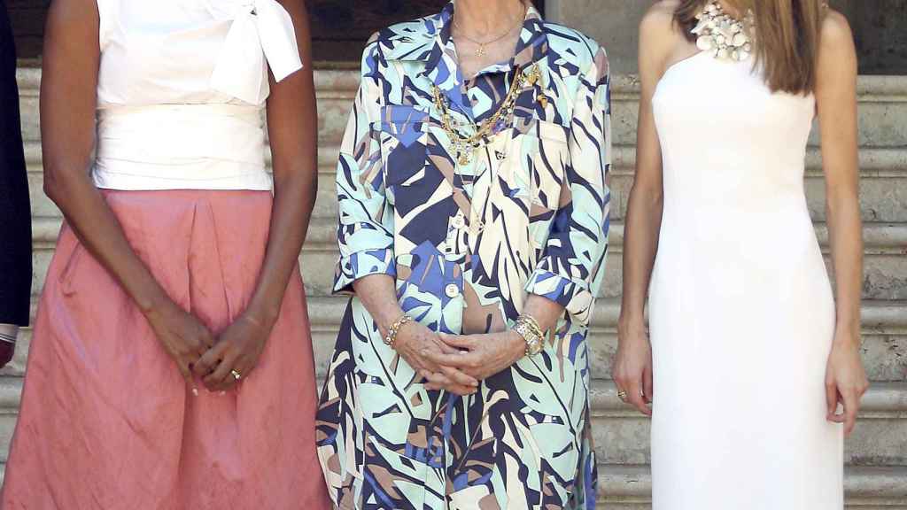 Michelle Obama y la reina Sofía, en Marivent en 2010.