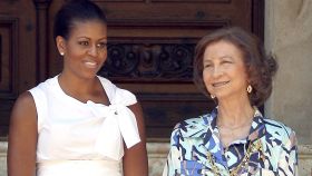 Michelle Obama y la reina Sofía, en Marivent en 2010.