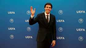 Kaká en la ceremonia de sorteo de la fase de grupos de la Champions League