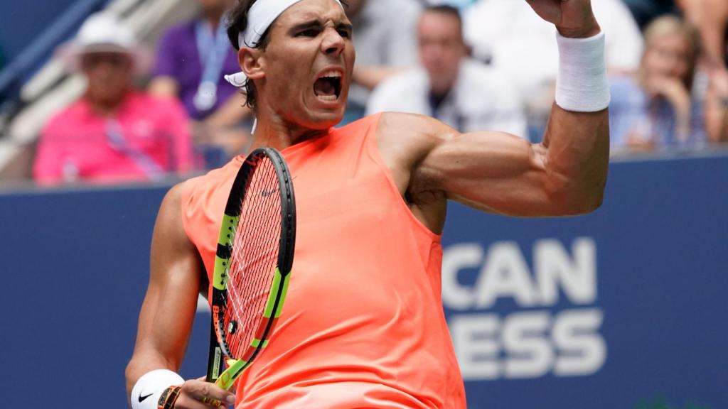 Nadal, celebrando un punto ante Khachanov.