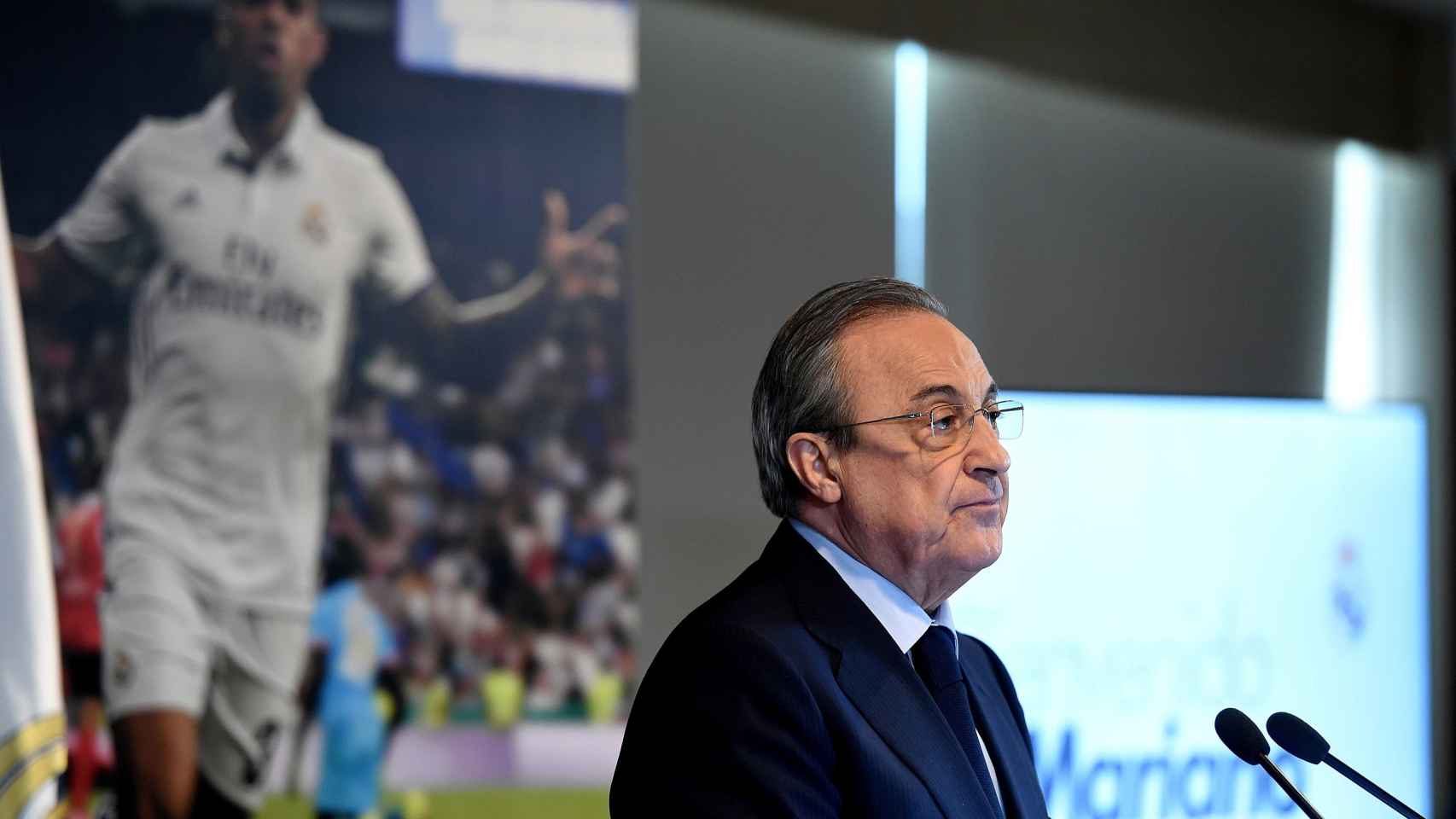 Florentino Pérez, durante la presentación de Mariano con el Real Madrid
