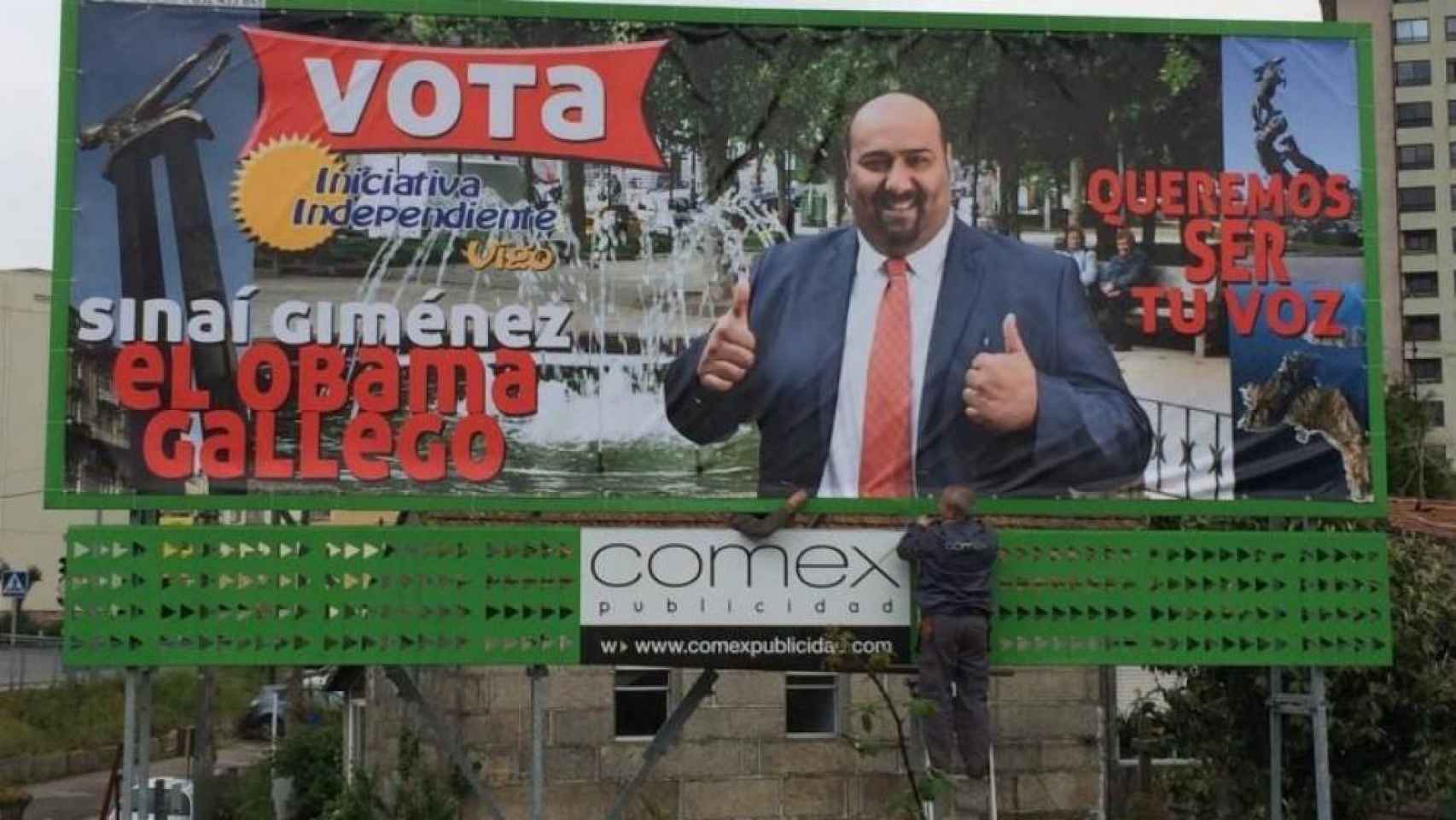 Sinaí Giménez se presentó a las elecciones municipales con este sugerente cartel.
