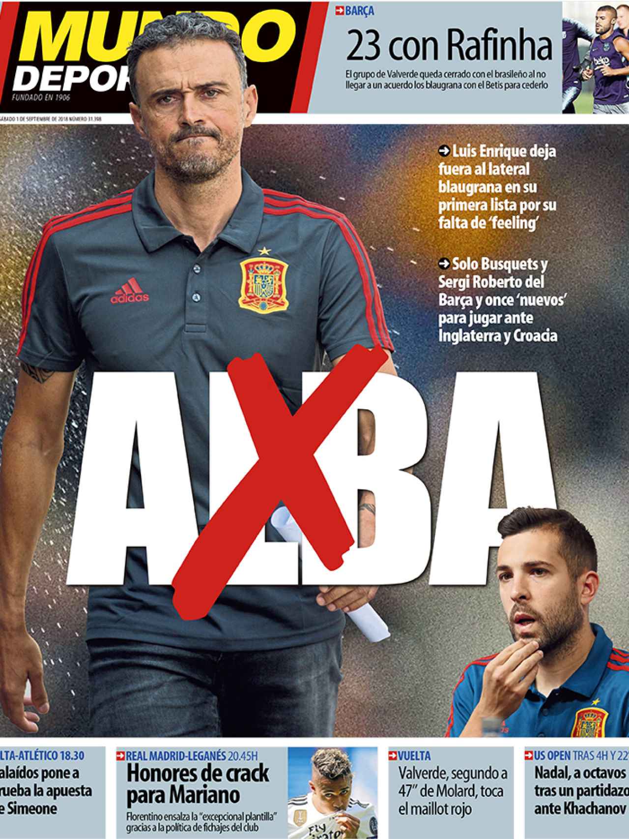 La portada del diario Mundo Deportivo (01/09/2018)