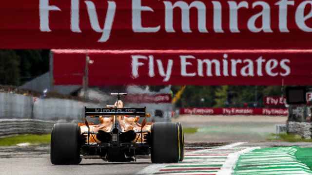 El McLaren de Fernando Alonso en el GP de Italia de Formula 1