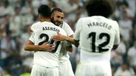 Benzema y Asensio, celebran un gol