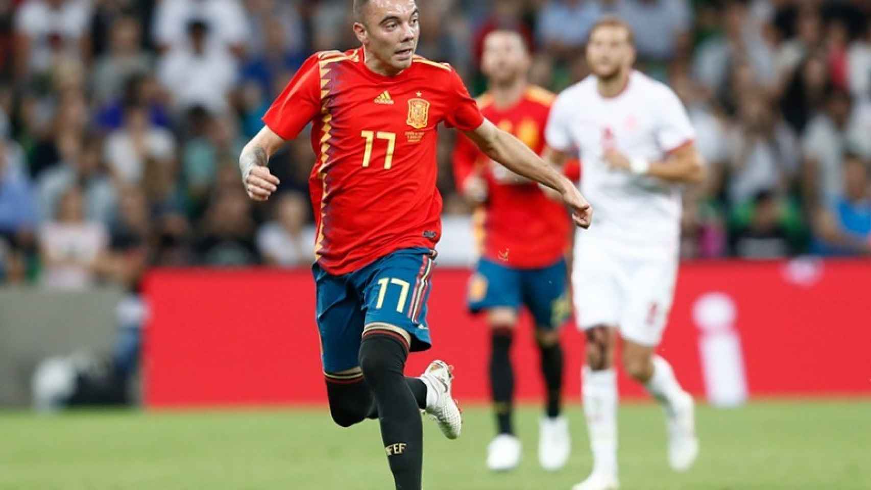Iago Aspas con la selección española. Foto: sefutbol.com