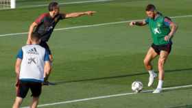 Sergio Ramos entrena con la Selección junto a Luis Enrique