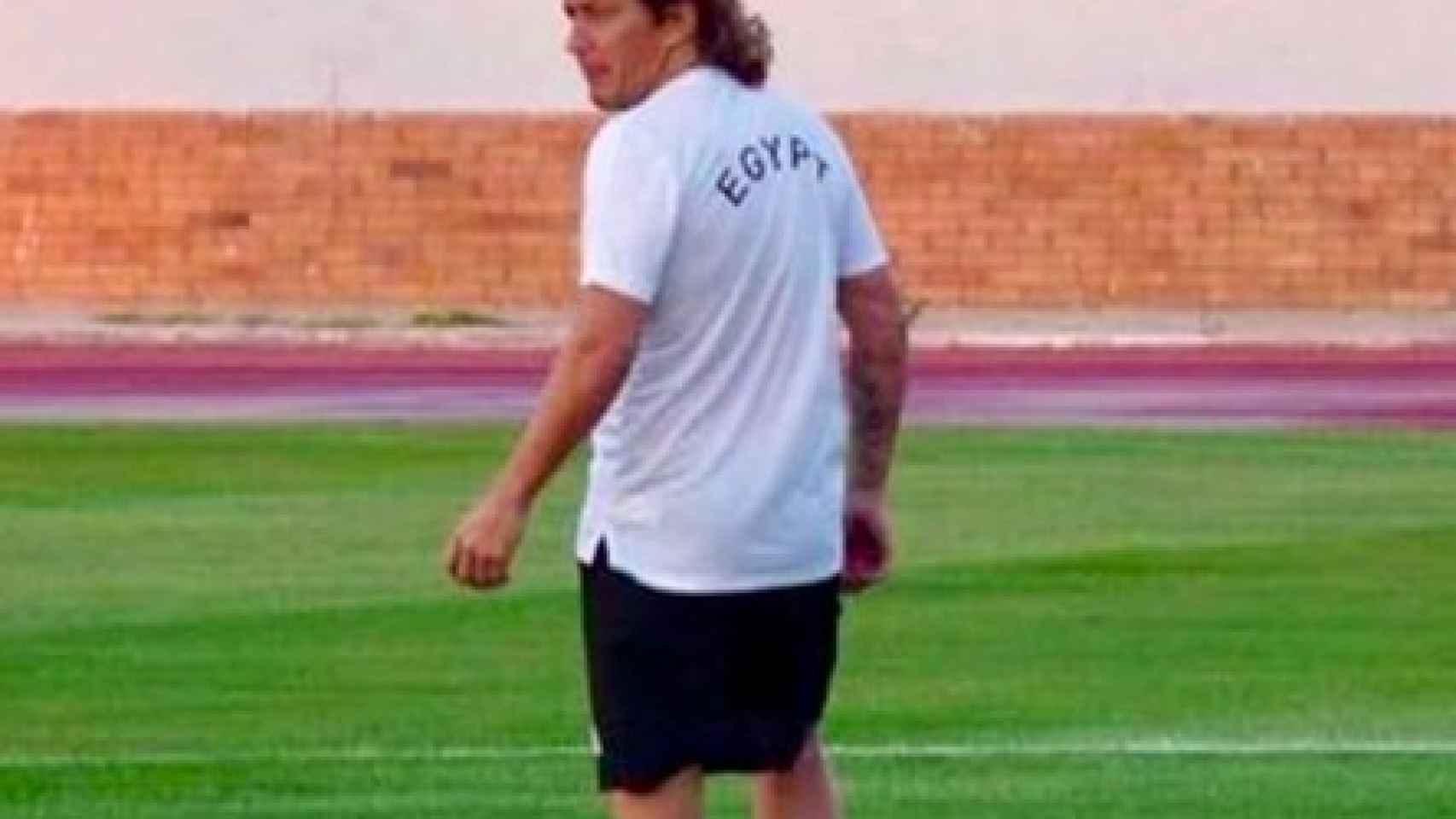 Salgado, durante un entrenamiento de la selección de Egipto. Foto: Twitter (@TheRealSalgado)