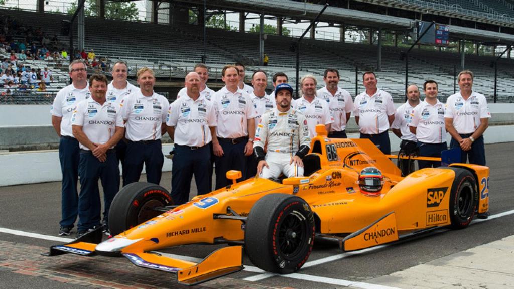 Fernando Alonso, durante las 500 millas de Indianapolis
