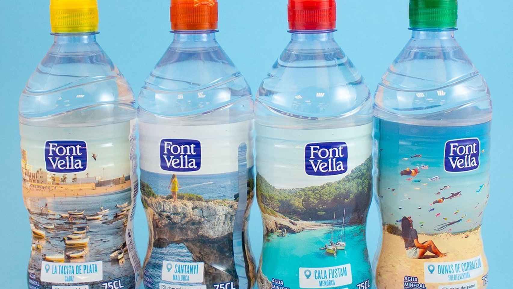 Imagen de varias botellas de Font Vella.