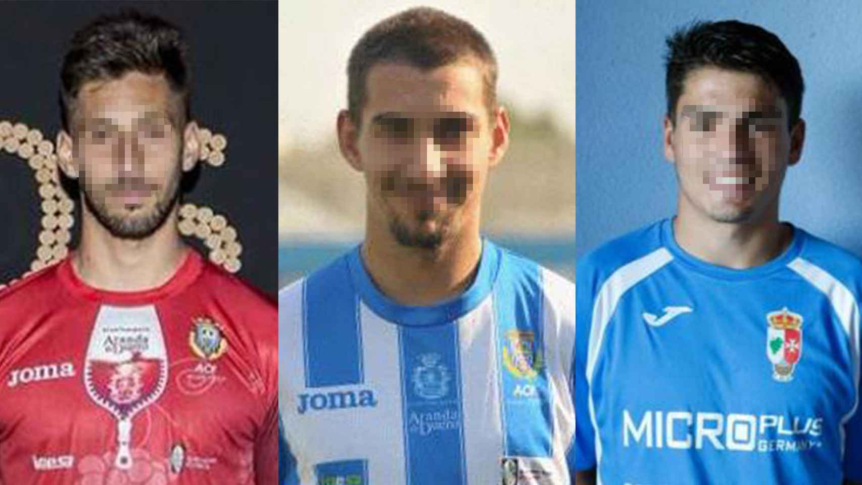 Viti, Carlos y Raúl, los tres jugadores de la Arandina.