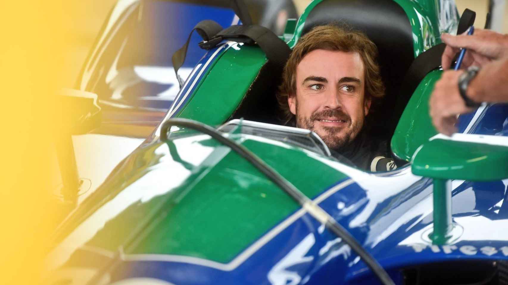 Fernando Alonso y sus primeras vueltas con el IndyCar 2018. Foto: Twitter (@FollowAndretti