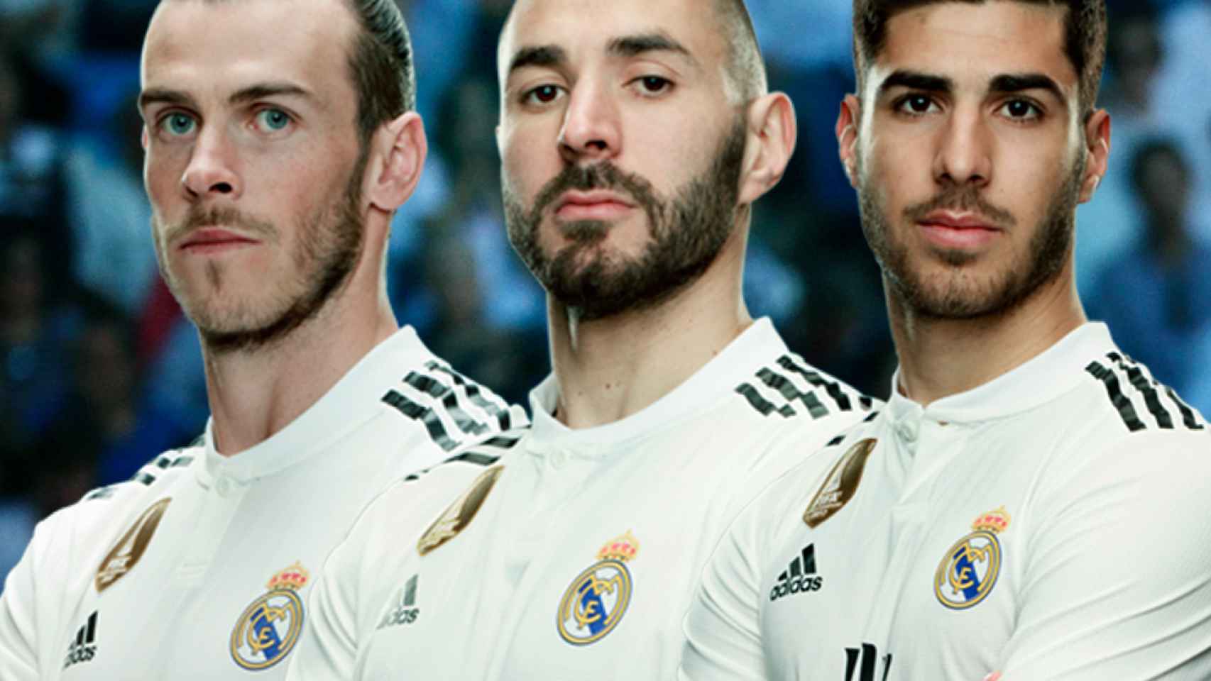 Gareth Bale, Karim Benzema y Marco Asensio