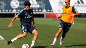 Vallejo en el entrenamiento del Real Madrid