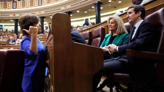 Soraya Sáenz de Santamaría, Fátima Báñez y Pablo Casado.