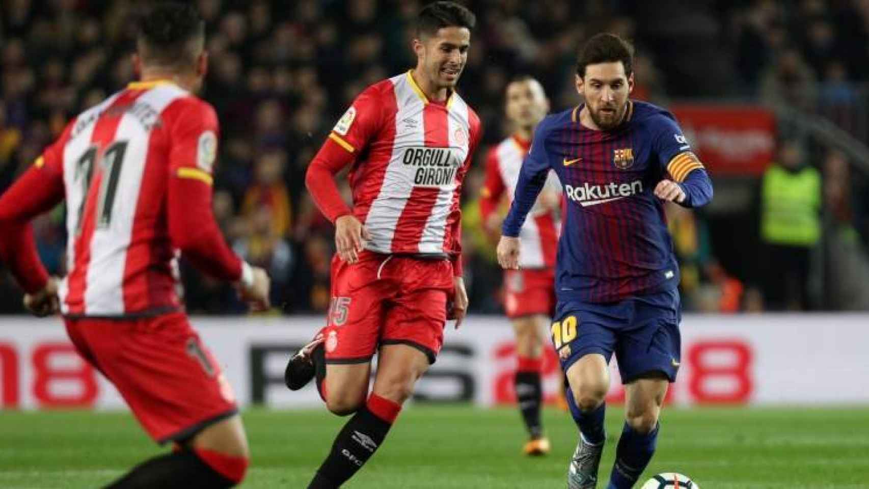 Partido entre Girona y Barça de la pasada temporada.