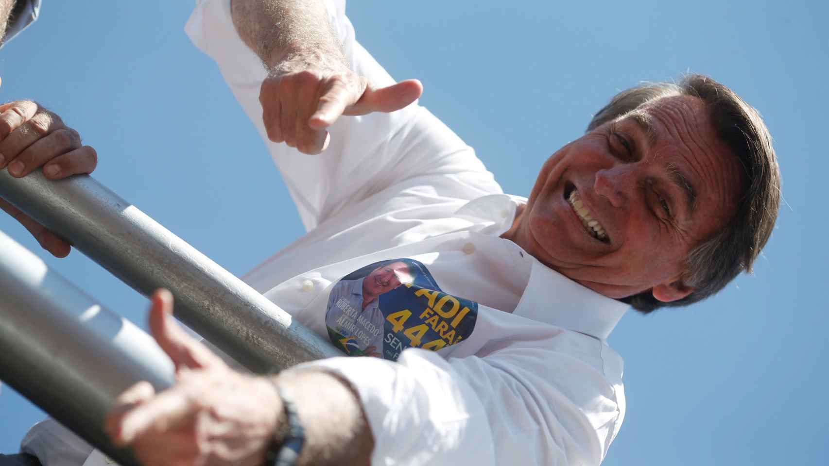Jair Bolsonaro en un acto de campaña.