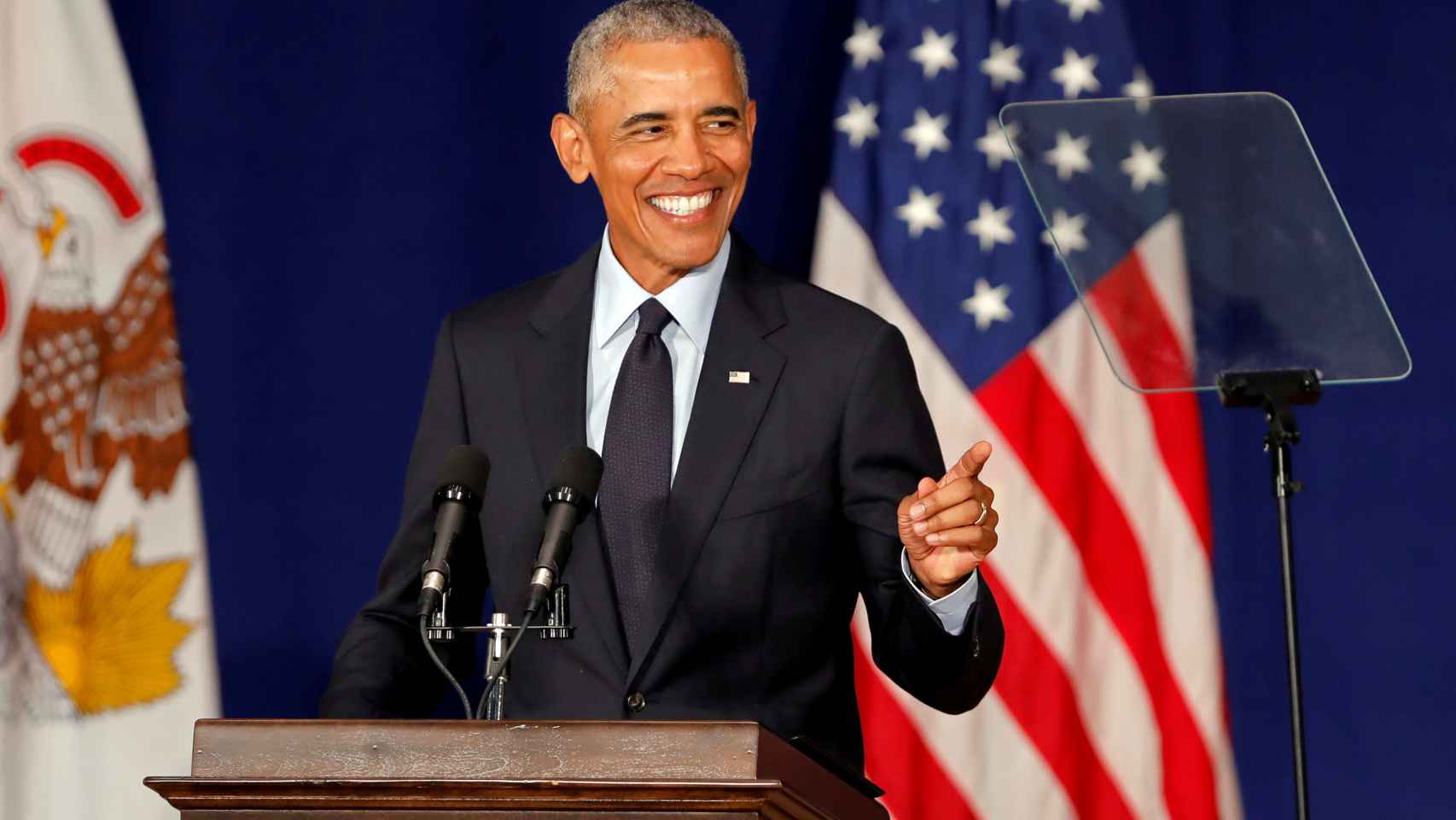 Obama durante su discurso electoral