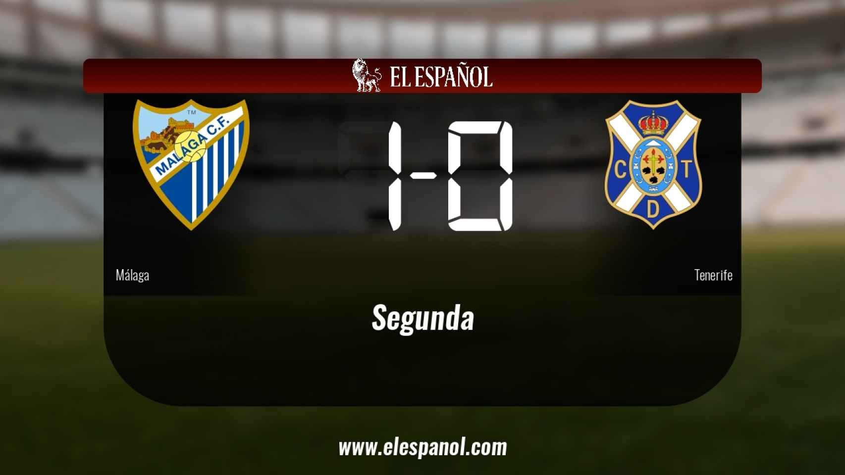 El Málaga derrotó al Tenerife por 1-0